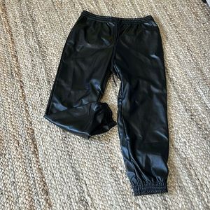 Faux leather joggers